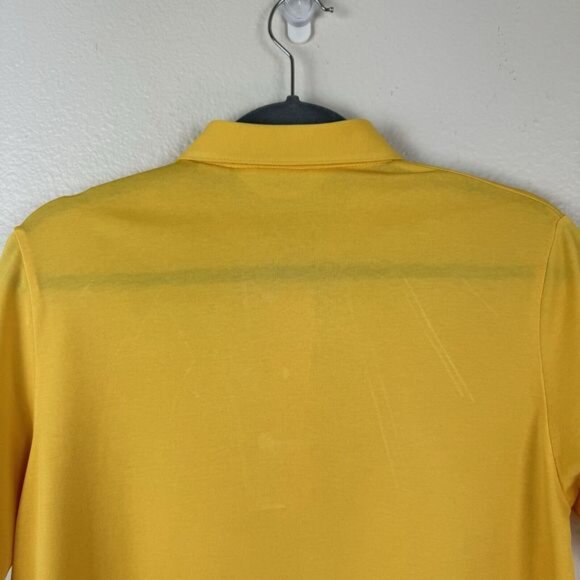 Vintage David Smith Sunshine Yellow Sun Ray Stitching Polo Top Medium - Picture 12 of 16